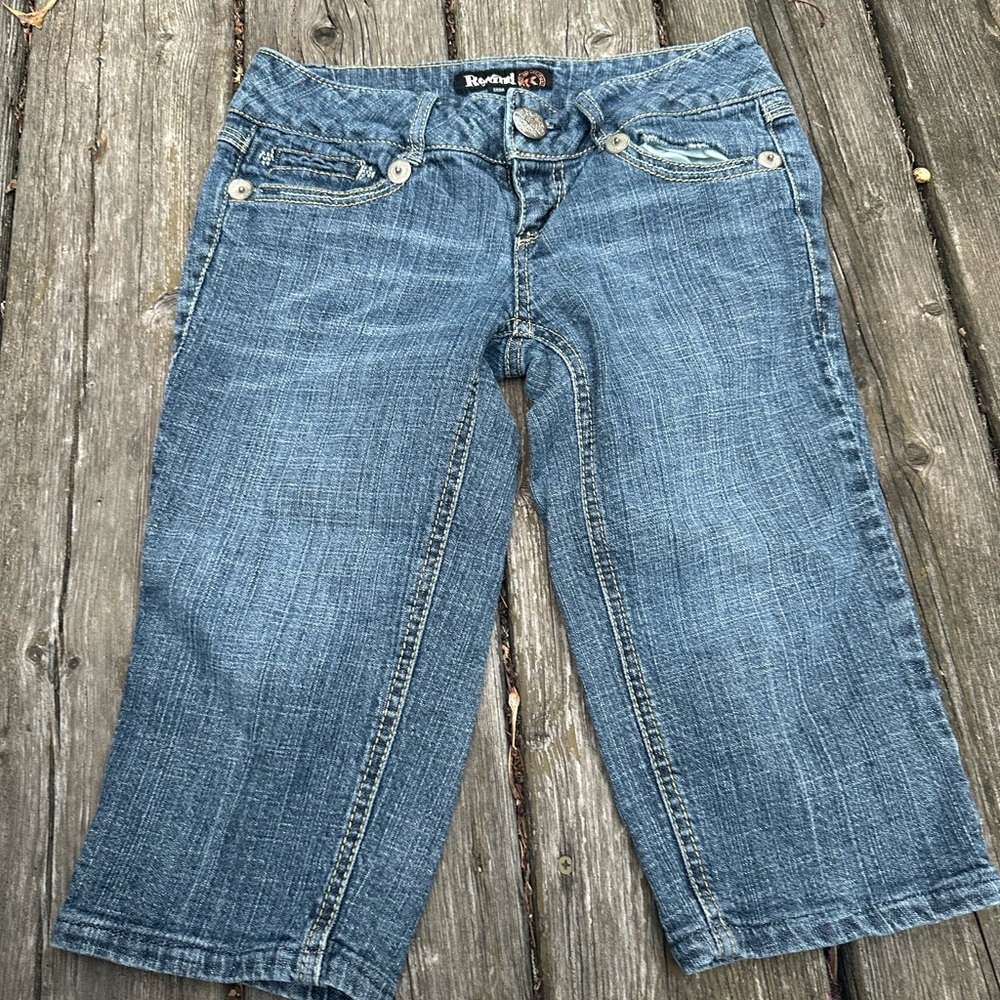 Rewind Women's Classic Blue Cropped Jeans